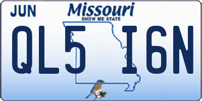 MO license plate QL5I6N
