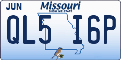 MO license plate QL5I6P