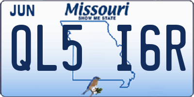 MO license plate QL5I6R