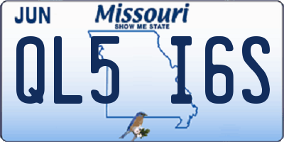 MO license plate QL5I6S
