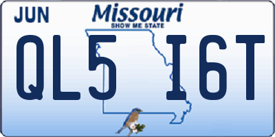 MO license plate QL5I6T