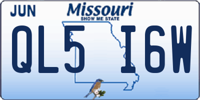 MO license plate QL5I6W