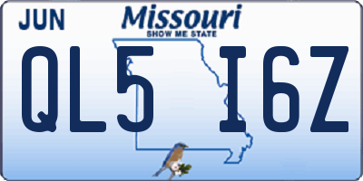 MO license plate QL5I6Z