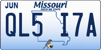 MO license plate QL5I7A