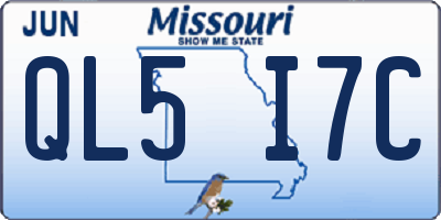 MO license plate QL5I7C