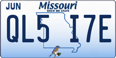 MO license plate QL5I7E