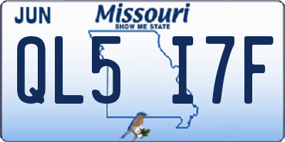MO license plate QL5I7F