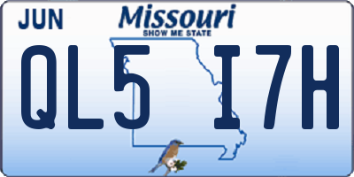 MO license plate QL5I7H
