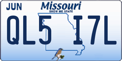 MO license plate QL5I7L
