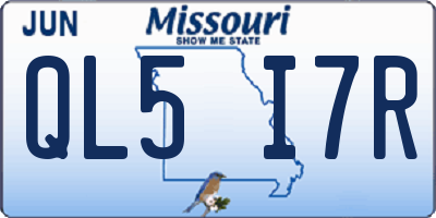MO license plate QL5I7R