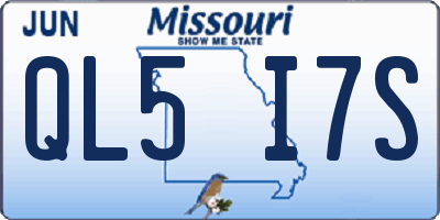 MO license plate QL5I7S