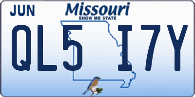 MO license plate QL5I7Y