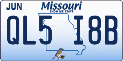 MO license plate QL5I8B