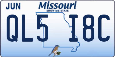 MO license plate QL5I8C