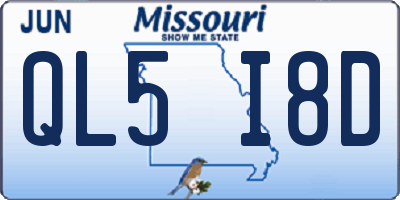 MO license plate QL5I8D