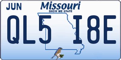 MO license plate QL5I8E