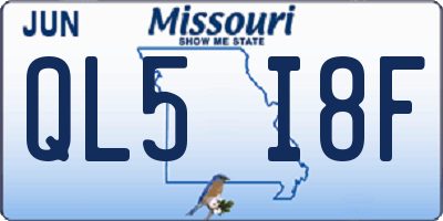 MO license plate QL5I8F