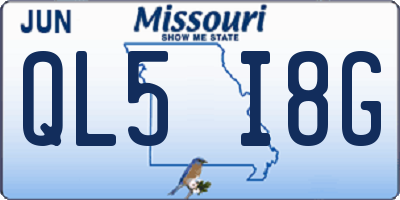 MO license plate QL5I8G