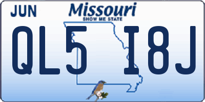 MO license plate QL5I8J