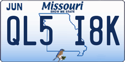 MO license plate QL5I8K