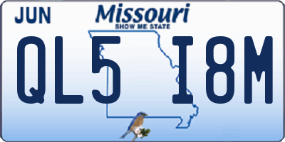 MO license plate QL5I8M