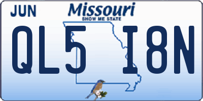 MO license plate QL5I8N