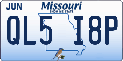 MO license plate QL5I8P