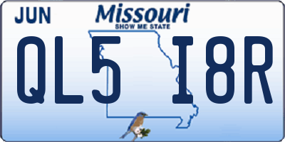 MO license plate QL5I8R