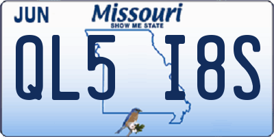 MO license plate QL5I8S