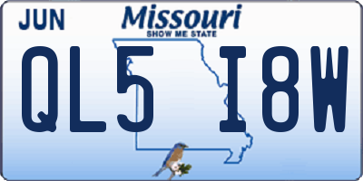 MO license plate QL5I8W