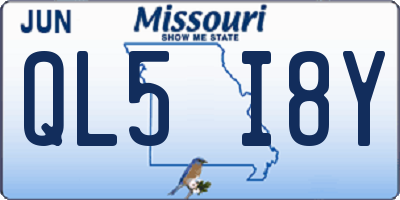 MO license plate QL5I8Y