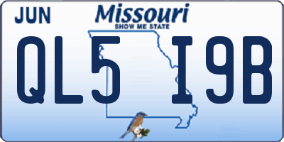 MO license plate QL5I9B