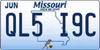 MO license plate QL5I9C