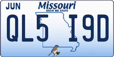 MO license plate QL5I9D