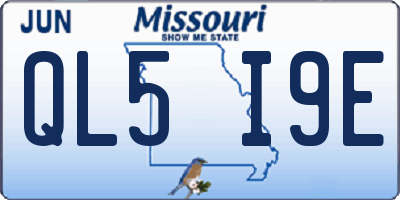 MO license plate QL5I9E