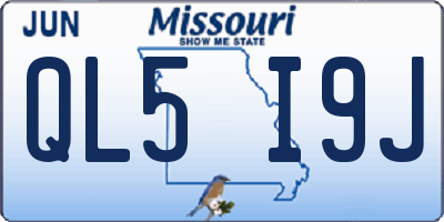 MO license plate QL5I9J