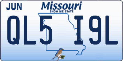 MO license plate QL5I9L