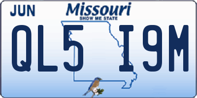 MO license plate QL5I9M