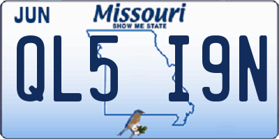 MO license plate QL5I9N