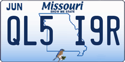 MO license plate QL5I9R