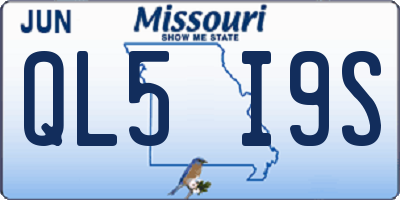 MO license plate QL5I9S