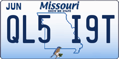 MO license plate QL5I9T