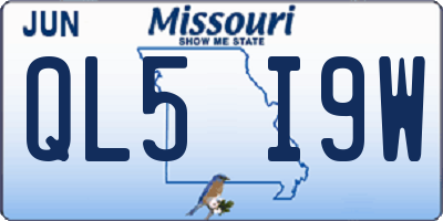 MO license plate QL5I9W