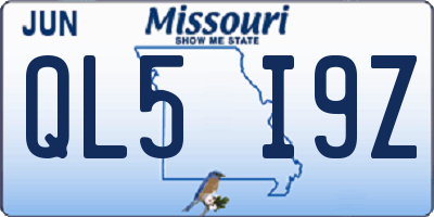 MO license plate QL5I9Z