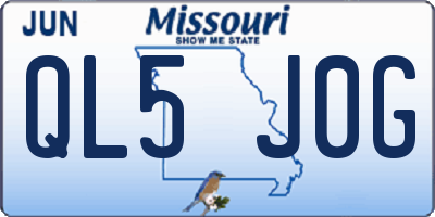 MO license plate QL5J0G