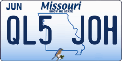 MO license plate QL5J0H