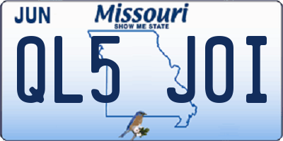 MO license plate QL5J0I