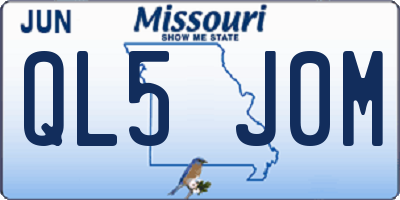 MO license plate QL5J0M