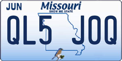 MO license plate QL5J0Q