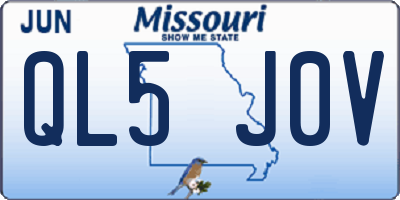 MO license plate QL5J0V